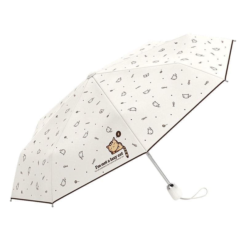 Compact Lazy Cat Patterned Umbrella - Lightweight & Weatherproof-Compact Cat Umbrella-7-Colydia