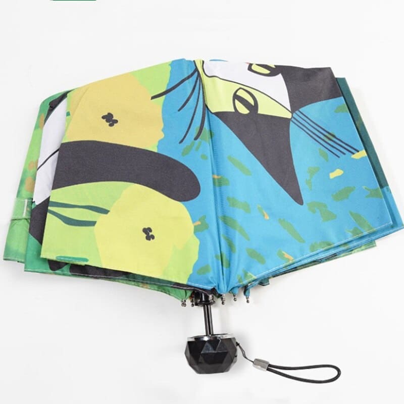 Cute Cat Design UV-Protective Folding Umbrella - Lightweight & Compact-Folding Umbrella-3-Colydia