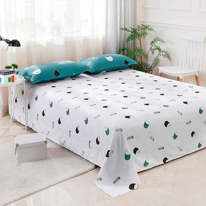 Reversible Cat Pattern Bedding Set with Hidden Zipper - Various Sizes-Bedding Set-5-Colydia