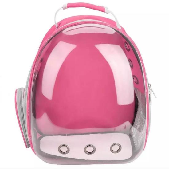 Transparent Pet Carrier Backpack with Leash and Mesh Panels-Pet Carrier Backpack-Pink-17-Colydia