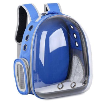 Transparent Pet Carrier Backpack with Leash and Mesh Panels-Pet Carrier Backpack-Blue-11-Colydia