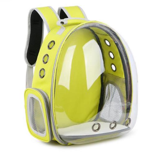 Transparent Pet Carrier Backpack with Leash and Mesh Panels-Pet Carrier Backpack-Yellow-15-Colydia