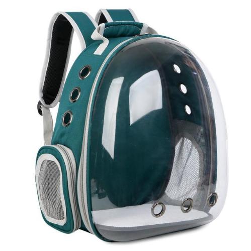 Transparent Pet Carrier Backpack with Leash and Mesh Panels-Pet Carrier Backpack-Green-14-Colydia