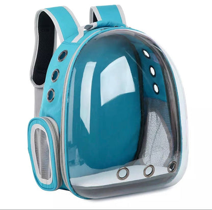 Transparent Pet Carrier Backpack with Leash and Mesh Panels-Pet Carrier Backpack-Light Blue-18-Colydia