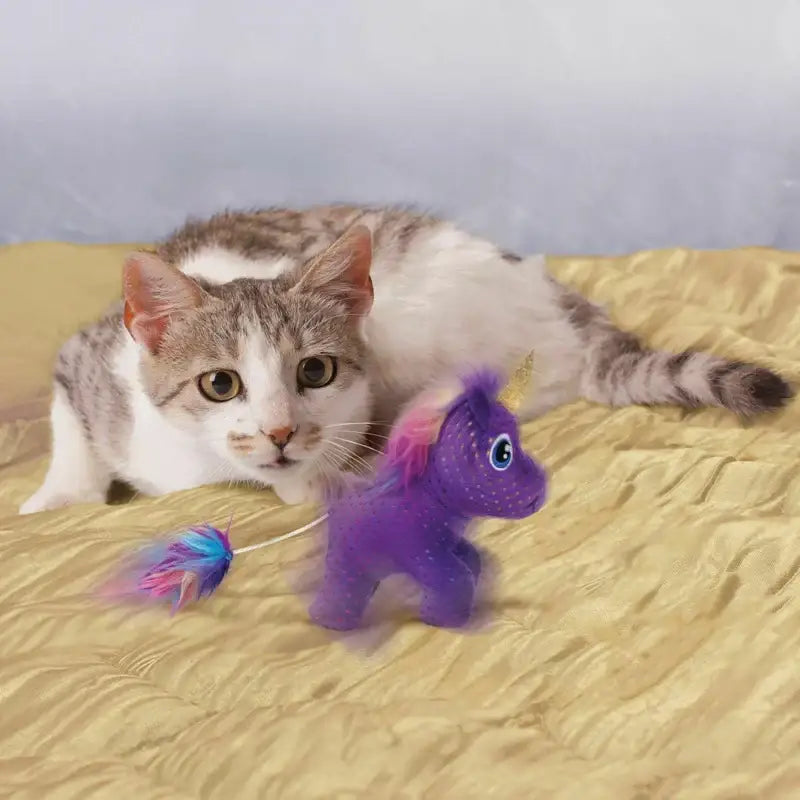 Rainbow Unicorn Cat Toy with Catnip for Interactive Play-Interactive Cat Toy-2-Colydia