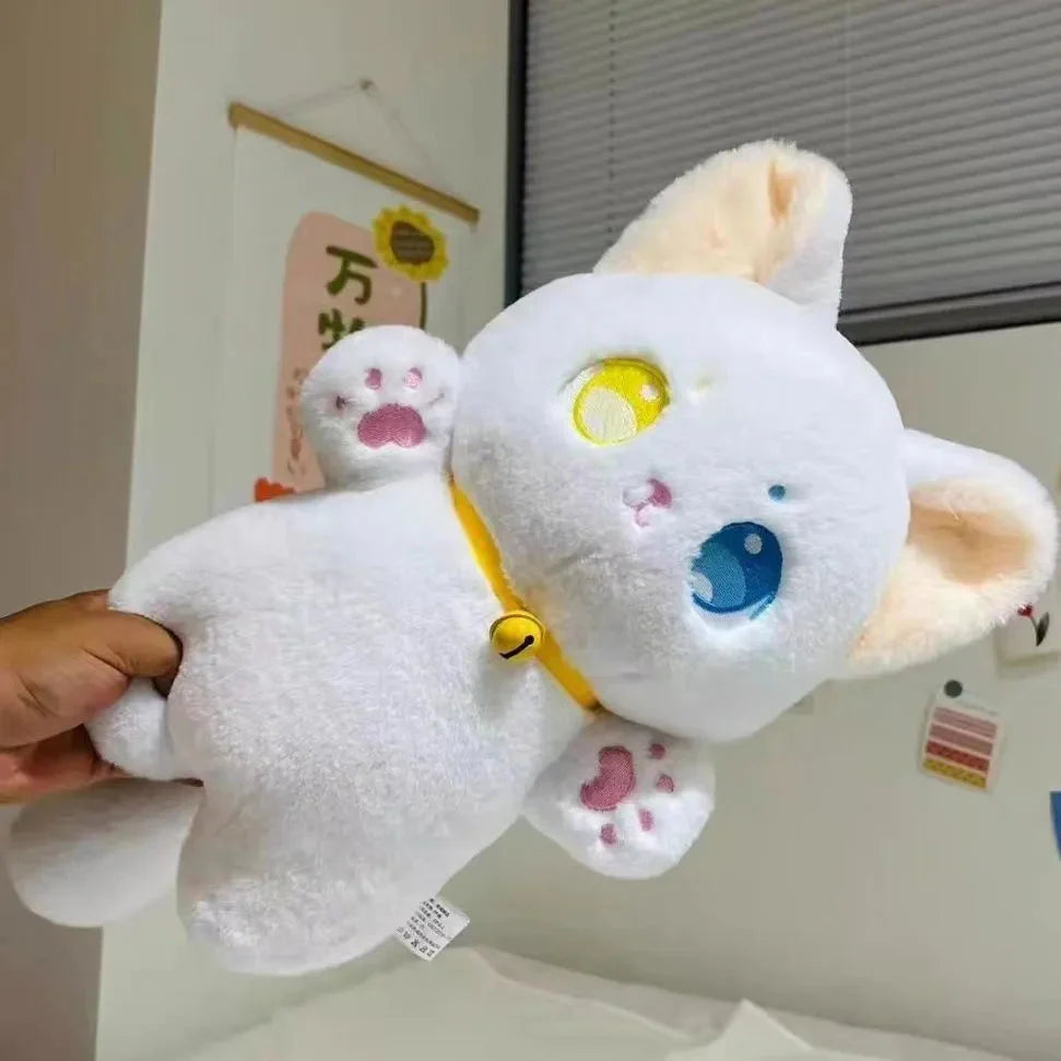 Kawaii Japanese Cat Plush Toy - Soft Cotton, 25cm Cuddle Buddy-Kawaii Cat Plush Toy-White Cat-3-Colydia