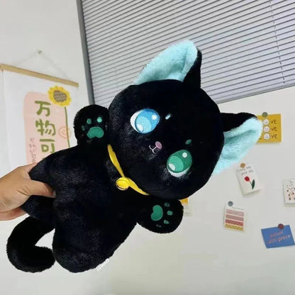 Kawaii Japanese Cat Plush Toy - Soft Cotton, 25cm Cuddle Buddy-Kawaii Cat Plush Toy-Black Cat-4-Colydia