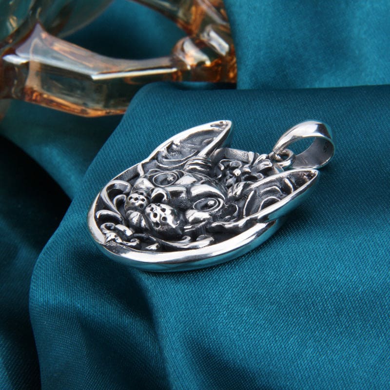 Antique Silver Sphynx Cat Pendant - Unique Hairless Feline Jewelry-Jewelry Pendant-5-Colydia