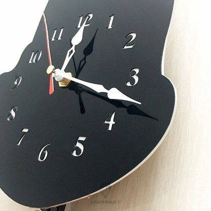 Stunning Acrylic Black Cat Clock with Quartz Movement and Pendulum Tail-Wall Clock-7-Colydia