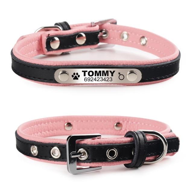 Custom Engraved Pet Collar with Durable PU Leather and Comfort Fit-Custom Engraved Pet Collar-Black-XS-7-Colydia