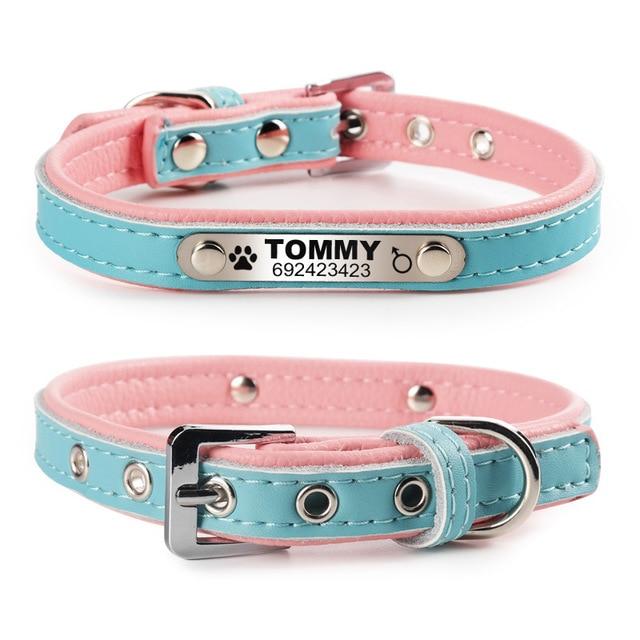 Custom Engraved Pet Collar with Durable PU Leather and Comfort Fit-Custom Engraved Pet Collar-Blue-XS-8-Colydia