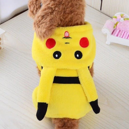 Pikachu-Inspired Pet Costume - Soft Fleece, Cute and Comfortable-Pet Costume-1-Colydia