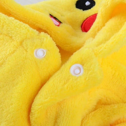 Pikachu-Inspired Pet Costume - Soft Fleece, Cute and Comfortable-Pet Costume-2-Colydia