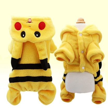 Pikachu-Inspired Pet Costume - Soft Fleece, Cute and Comfortable-Pet Costume-3-Colydia