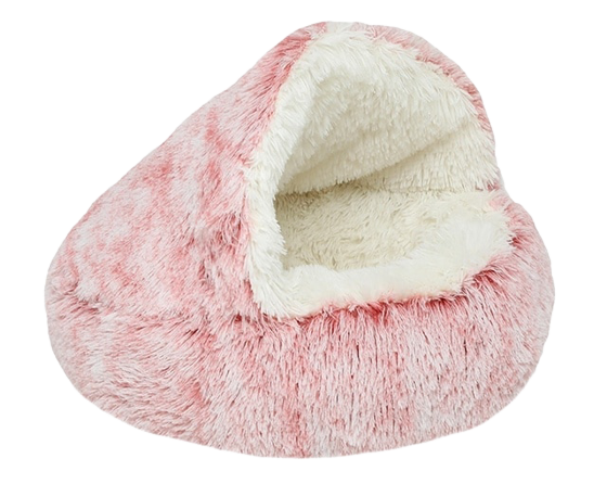 Comfy Pet Bed with Blanket Cave-Pet Bed-Pink-Medium-5-Colydia