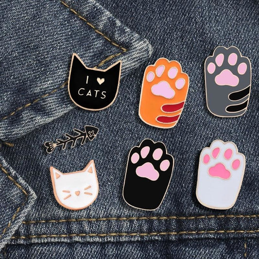 Enamel Cat Paw Pin - Cute Accessories for Jackets & Bags-Enamel Pin-1-Colydia