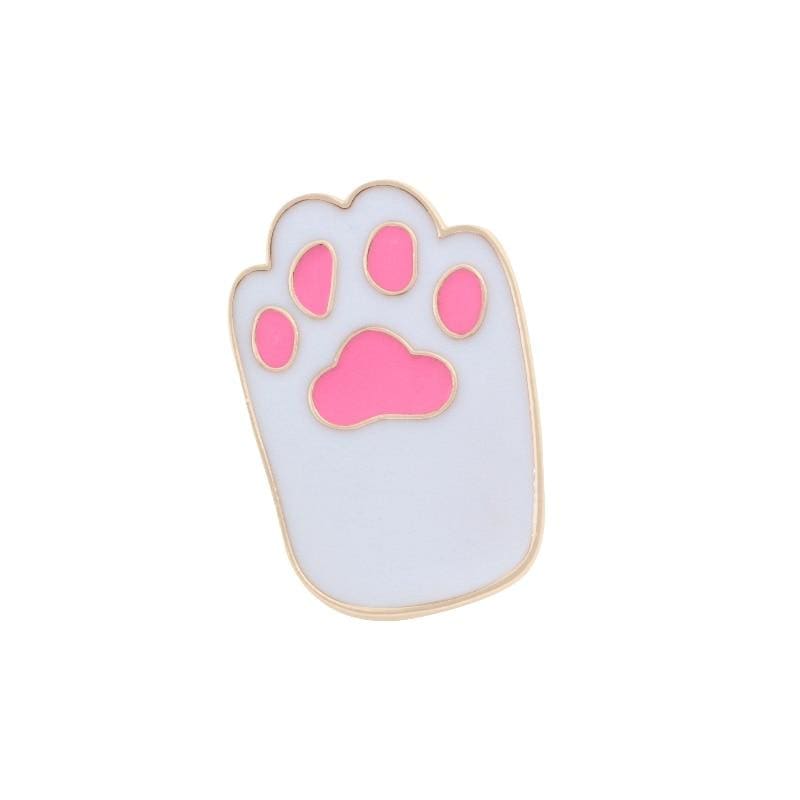 Enamel Cat Paw Pin - Cute Accessories for Jackets & Bags-Enamel Pin-White-4-Colydia