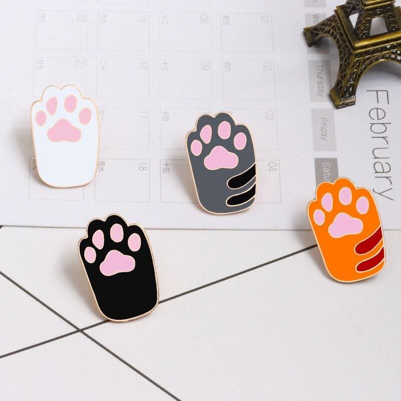 Enamel Cat Paw Pin - Cute Accessories for Jackets & Bags-Enamel Pin-2-Colydia