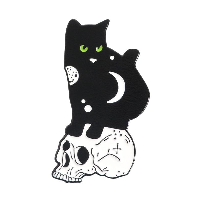 Halloween Skull Cat Brooch - Eco-Friendly Zinc Alloy Enamel Pin-Brooch Pin-Wizard Cat-8-Colydia