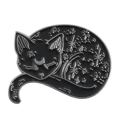 Halloween Skull Cat Brooch - Eco-Friendly Zinc Alloy Enamel Pin-Brooch Pin-Sleeping Cat-6-Colydia