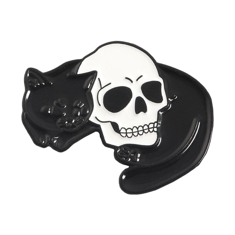 Halloween Skull Cat Brooch - Eco-Friendly Zinc Alloy Enamel Pin-Brooch Pin-Skull Cat-9-Colydia