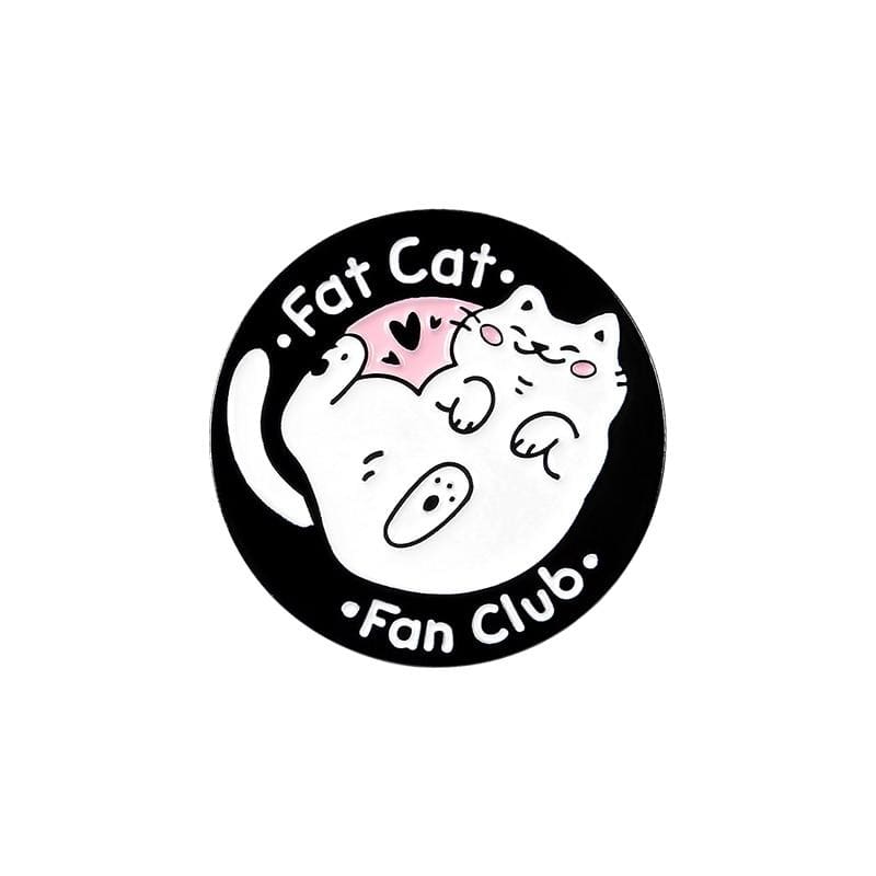 Adorable Cat Pins - Imitate Major Logos: Starbucks & NASA Styles-Cat-themed Enamel Pins-Fat cat-4-Colydia