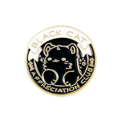 Adorable Cat Pins - Imitate Major Logos: Starbucks & NASA Styles-Cat-themed Enamel Pins-Black Cat-5-Colydia