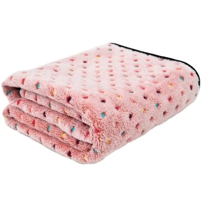 Cozy Soft Kitten Blanket | Large Fleece Throw with Polka Dots-Pet Blanket-Pink-L (104x76cm)-6-Colydia