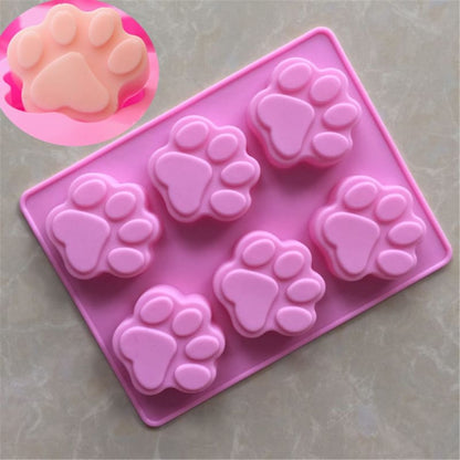 Cat Paw Silicone Mold Plaque - 6 Durable, Easy-Clean Molds-Silicone Baking Mold-2-Colydia