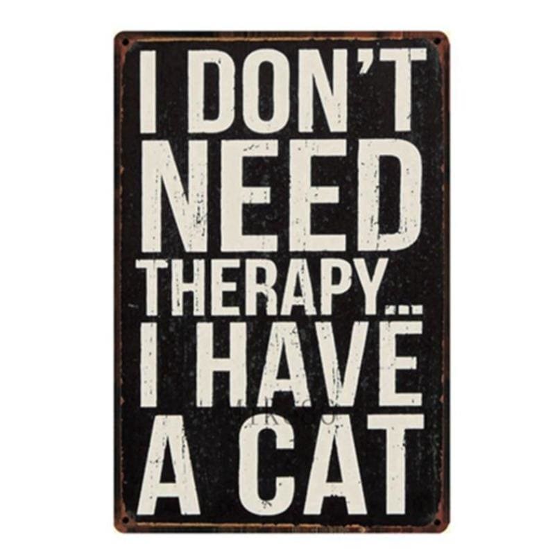 Retro Cat Metal Plaque - Waterproof, Durable 20x30cm Wall Art-Metal Wall Art-Therapy (20x30cm)-4-Colydia