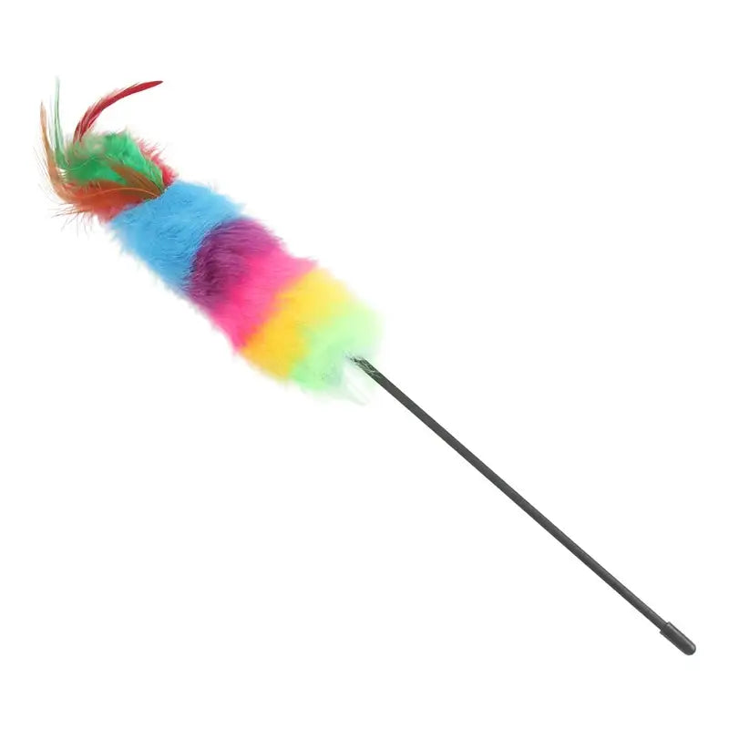 Interactive Multicolored Cat Feather Wand Set of 5 for Playtime-Cat Toys-5 feather wands-7-Colydia