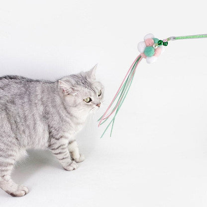 Interactive Cat Toy Wand with Pom-Poms and Straps for Play-Interactive Cat Toy Wand-4-Colydia