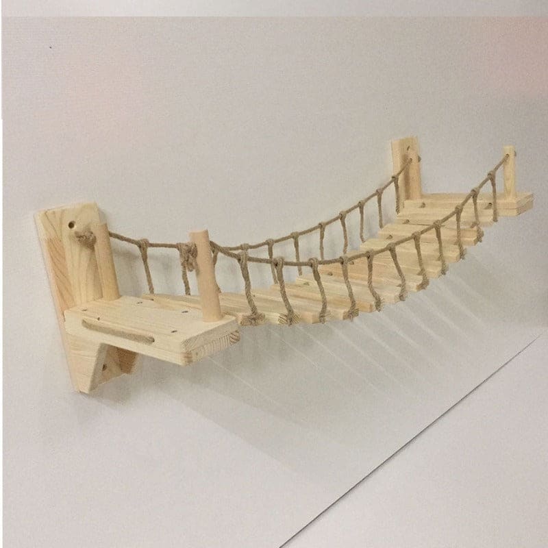 Wooden Cat Bridge Wall-Mounted Jungle Adventure | Easy Installation-Cat Wall Bridge-9-Colydia