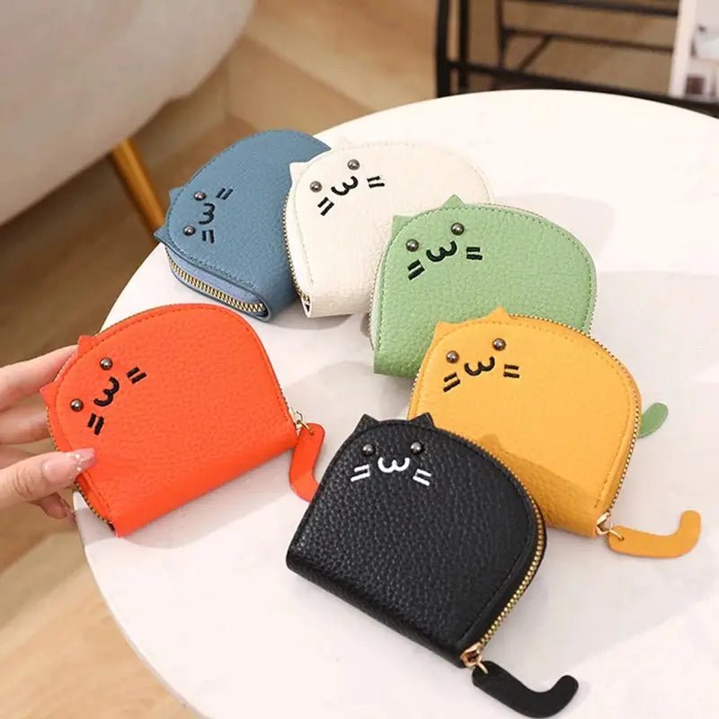 Cute Cat Card Holder with 12 Slots & Anti-Demagnetization Protection-Card Holder-1-Colydia