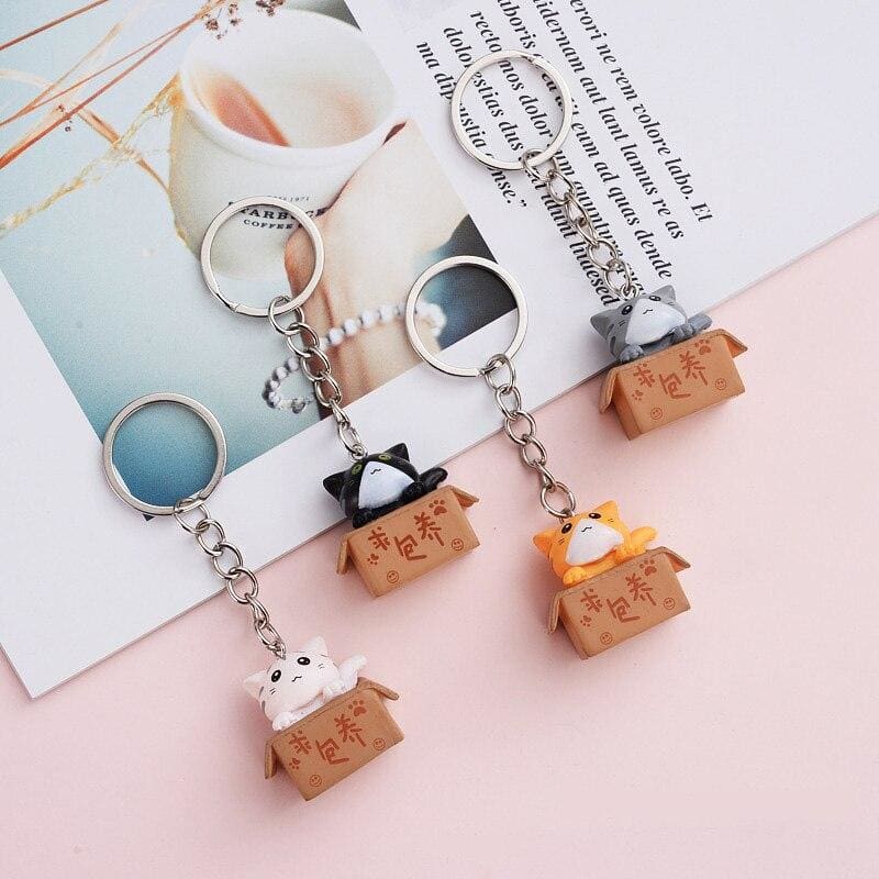 Cute Lucky Cat Keychain with Durable PVC Design - Collect All 4!-Keychain-2-Colydia