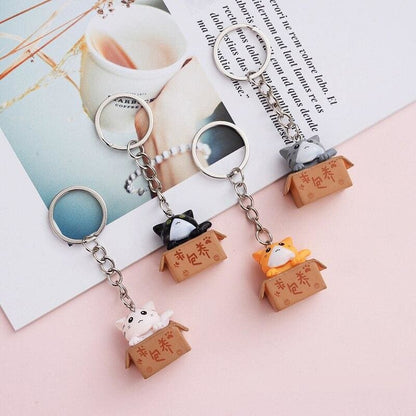 Cute Lucky Cat Keychain with Durable PVC Design - Collect All 4!-Keychain-2-Colydia