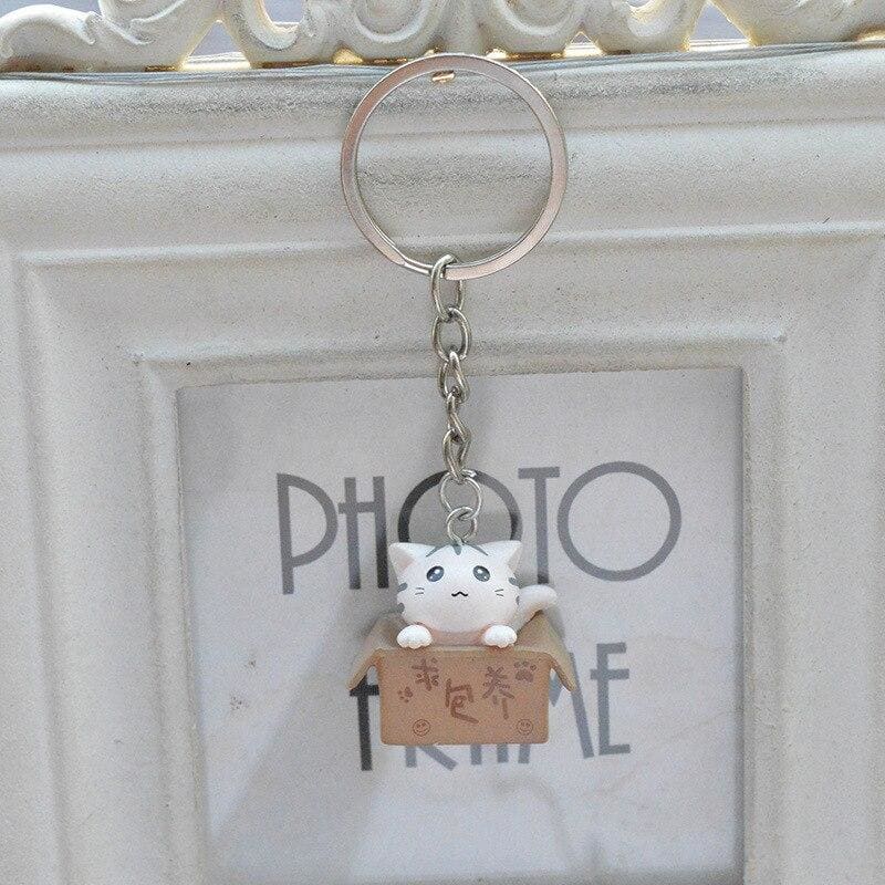 Cute Lucky Cat Keychain with Durable PVC Design - Collect All 4!-Keychain-White-6-Colydia