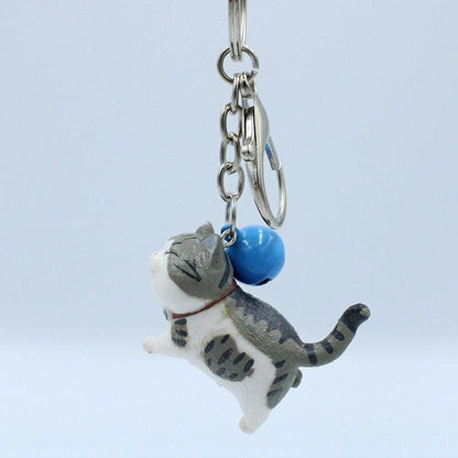 Realistic Kitten Keychain with Bell - Collectible Cat Bell Design-Keychain-3-Colydia