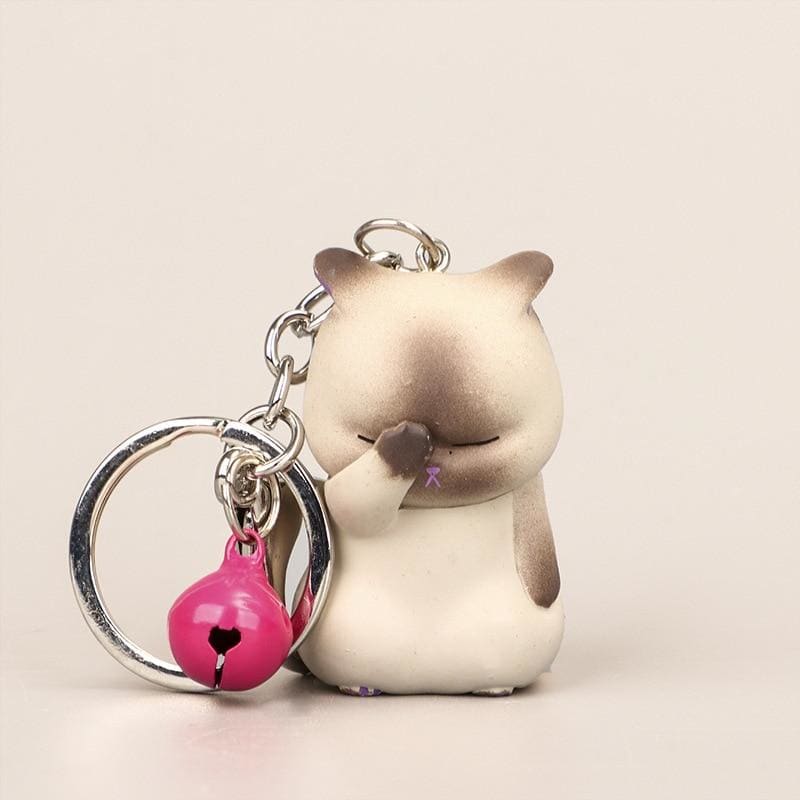 Cute Cat Ear Keychains with Colorful Bells - Unique TRINKAT Design-Keychain-Siamese-2-Colydia