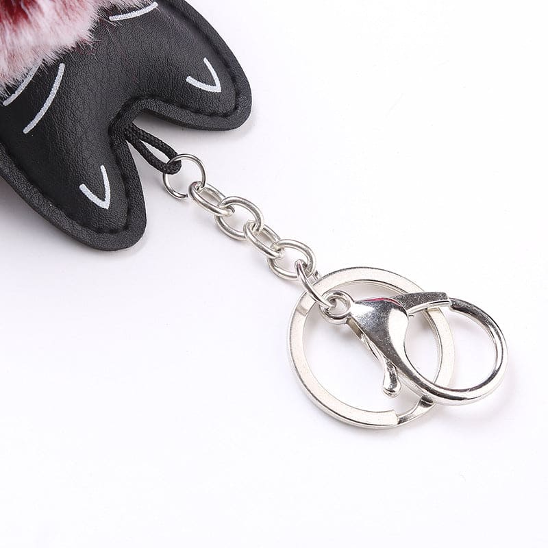 Elegant Cat Pom Pom Keychain with Fur Ball – Perfect for Cat Lovers-Keychain Accessories-7-Colydia