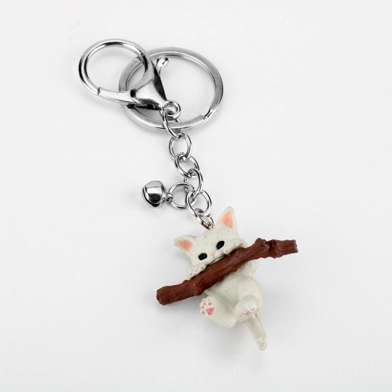 Cute Perched Cat Keychain – Zinc Alloy, Lightweight & Durable-Keychain-Branch Cat-5-Colydia