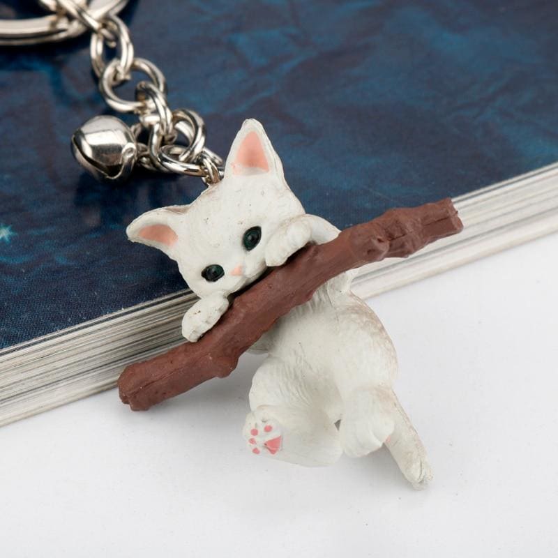 Cute Perched Cat Keychain – Zinc Alloy, Lightweight & Durable-Keychain-Branch Cat-4-Colydia