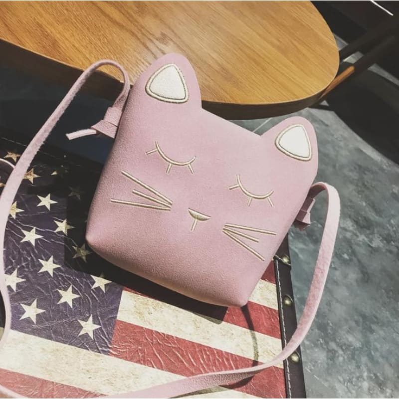 Colorful Faux Suede Cat Wallet for Girls - Cute Japanese Design-Cat Wallet-Pink-6-Colydia