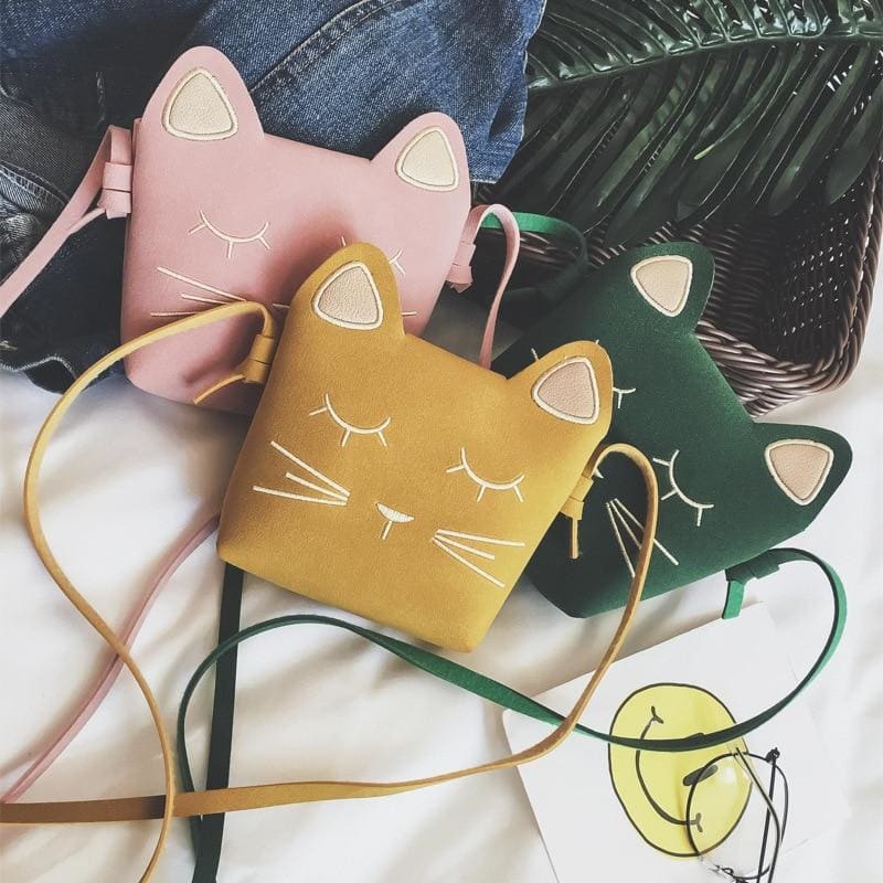 Colorful Faux Suede Cat Wallet for Girls - Cute Japanese Design-Cat Wallet-1-Colydia