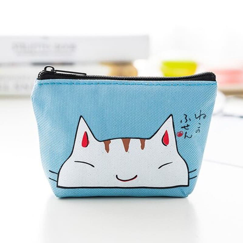 Cute Linen Kawaii Cat Wallet - Compact, Functional & Adorable Design-Cat Wallet-Blue-8-Colydia