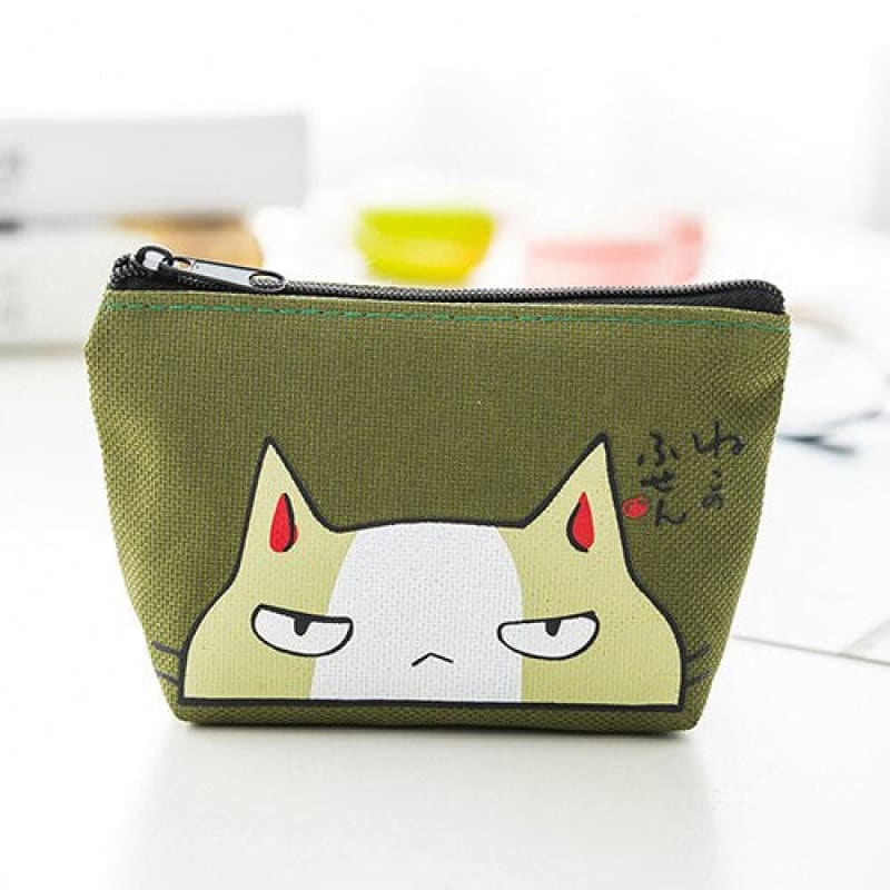 Cute Linen Kawaii Cat Wallet - Compact, Functional & Adorable Design-Cat Wallet-Green-6-Colydia