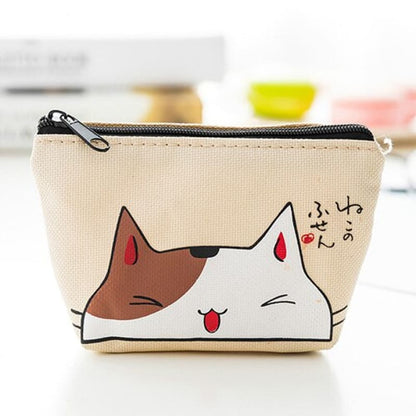 Cute Linen Kawaii Cat Wallet - Compact, Functional & Adorable Design-Cat Wallet-Beige-7-Colydia