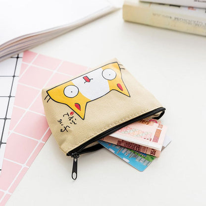 Cute Linen Kawaii Cat Wallet - Compact, Functional & Adorable Design-Cat Wallet-4-Colydia