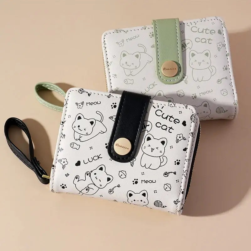 Kawaii Cat Girl's Wallet with Multiple Compartments & Waterproof Design-Pet Blanket-3-Colydia