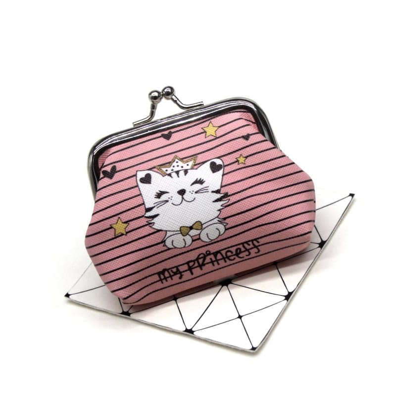 Vintage Cat Pattern Wallet with Coin Pocket & Zipper Closure-Cat Pattern Wallet-My princess-5-Colydia